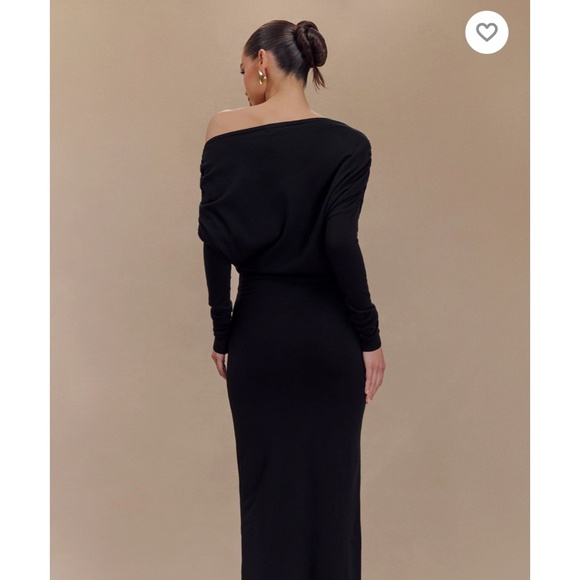 Jessie Cowl Neck Knit Midi Dress - Gray - Picture 2 of 4